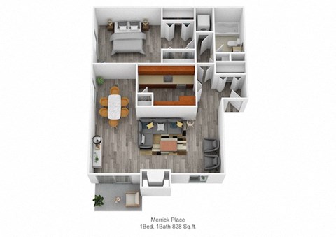 Merrick Place 1Bed 1Bath 828 Sq ft at Merrick Place, Lexington, 40502